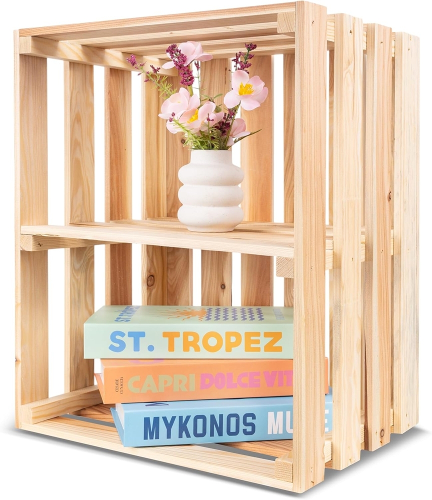 Creative Deco Holzkiste mit Regal 50 x 40 x 30 cm Bild 1