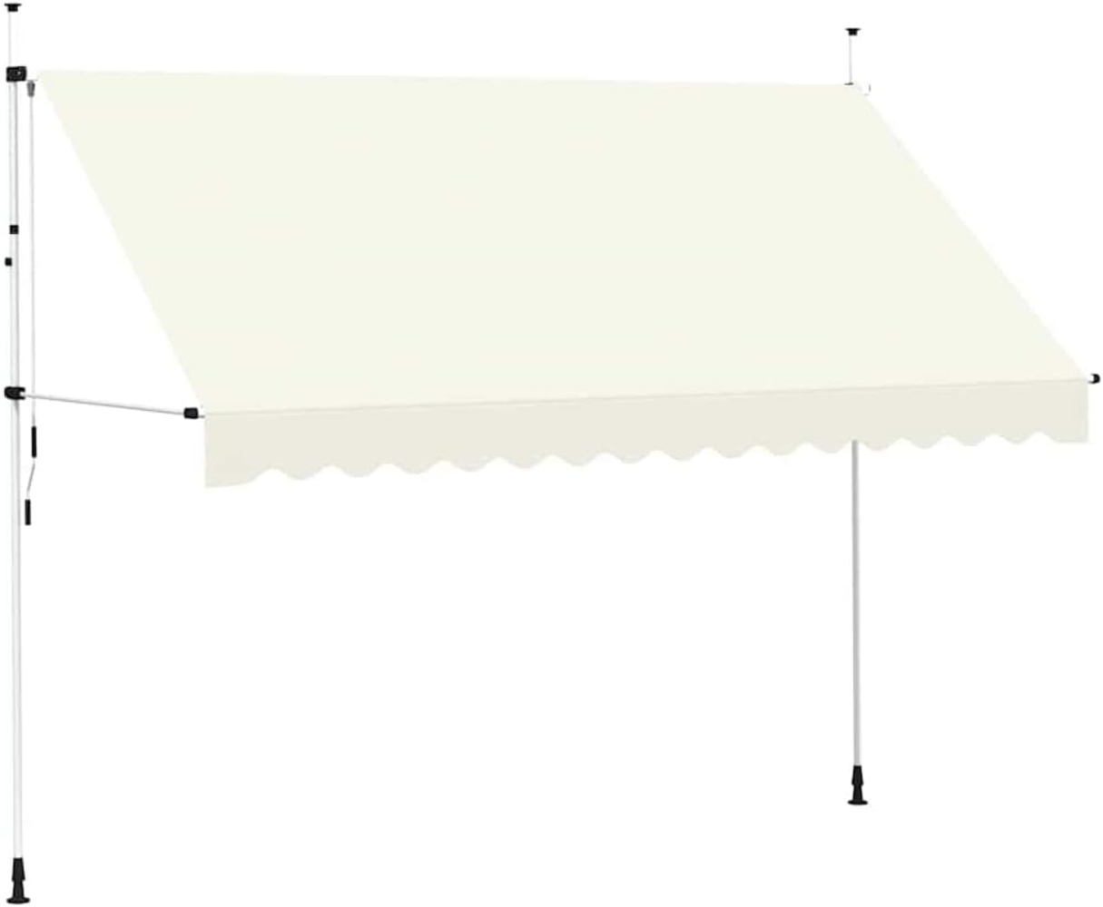 vidaXL Einziehbare Markise Handbetrieben 350 cm Cremeweiß 143697 Bild 1