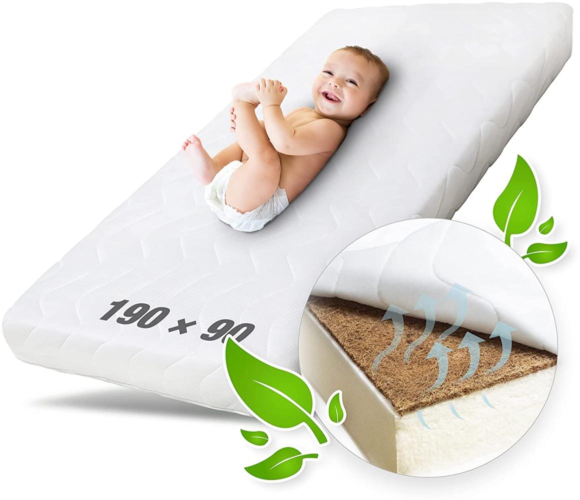 Ehrenkind® Kindermatratze Kokos | Baby Matratze 90x190 | Babymatratze 90x190 mit hochwertigem Schaum, Kokosplatte und Hygienebezug Bild 1