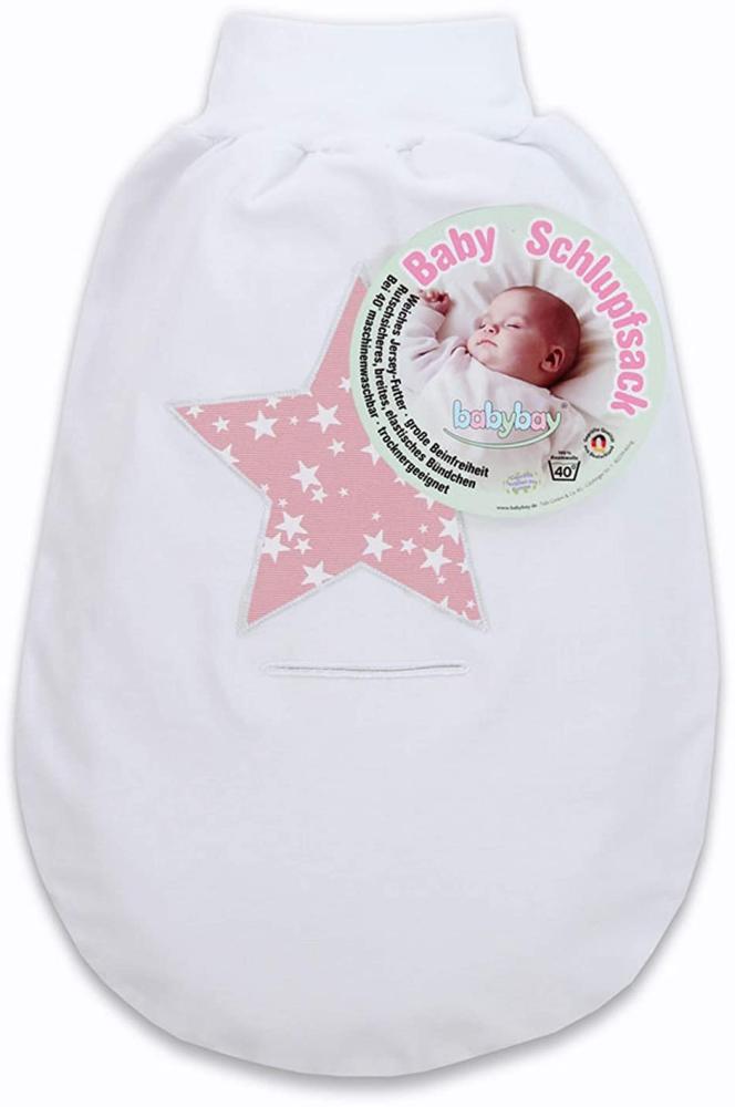 babybay Schlupfsack Organic Cotton mit Gurtschlitz, weiß Applikation Stern beere Sterne weiß Bild 1