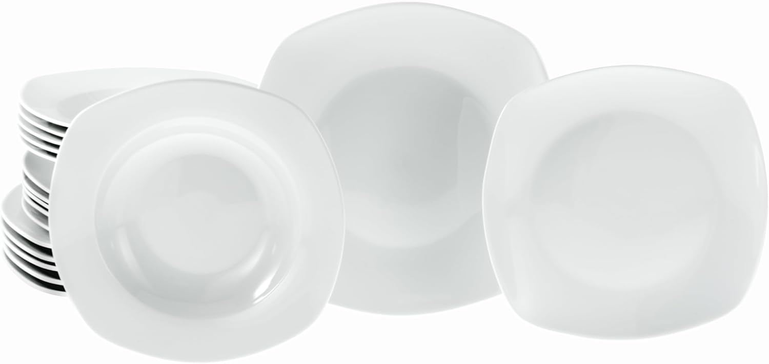 CreaTable Teller-Set Amelie Weiß, Tellerset 18-tlg (18-tlg), 6 Personen, Porzellan, Daily Use, Zeitlos Bild 1