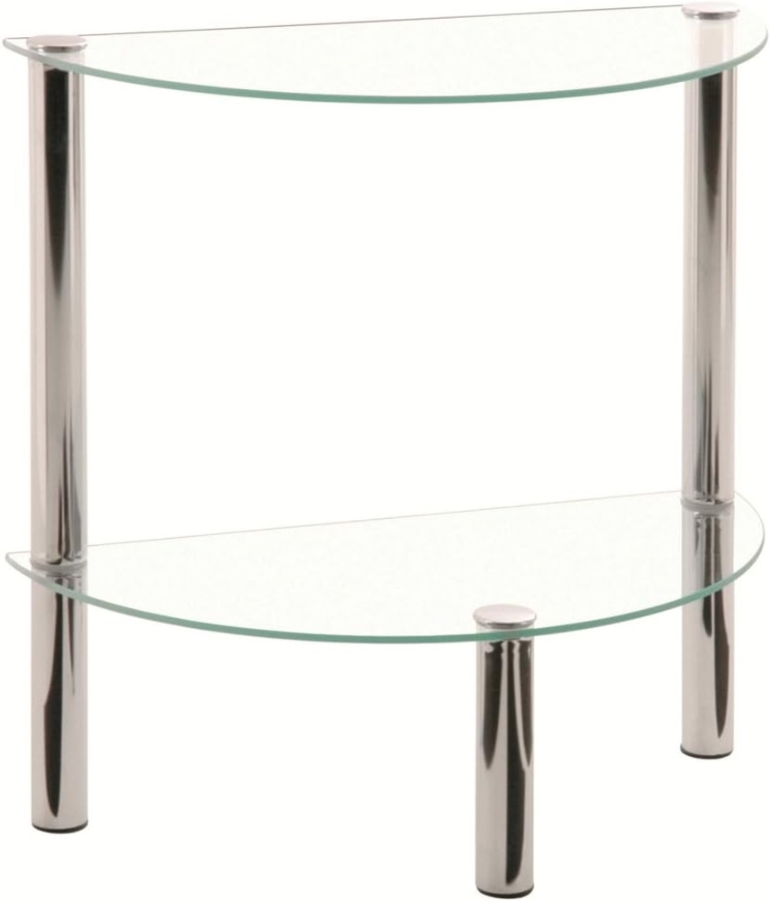 Beistelltisch aus Glas/ Stahlrohr verchromt, ca. 45 x 47 x 22 cm Bild 1