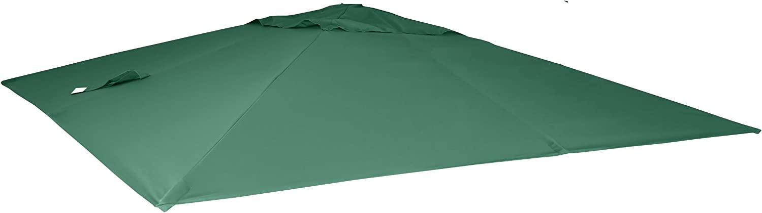 Ersatz-Bezug für Luxus-Ampelschirm HWC-A96, Sonnenschirmbezug Ersatzbezug, 3x3m (Ø4,24m) Polyester 2,7kg ~ dunkelgrün Bild 1