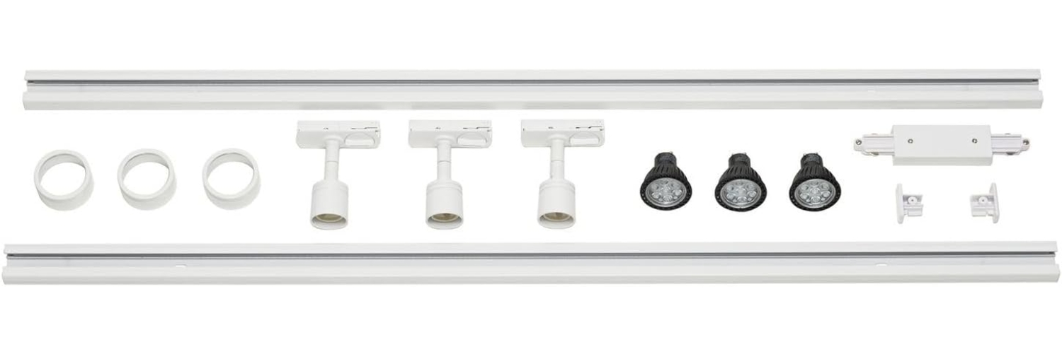 SLV Leuchten No. 143191 1-Phasen Hochvolt-Set 3-flammig weiß 3 x PURI und LED Leuchtmittel Bild 1