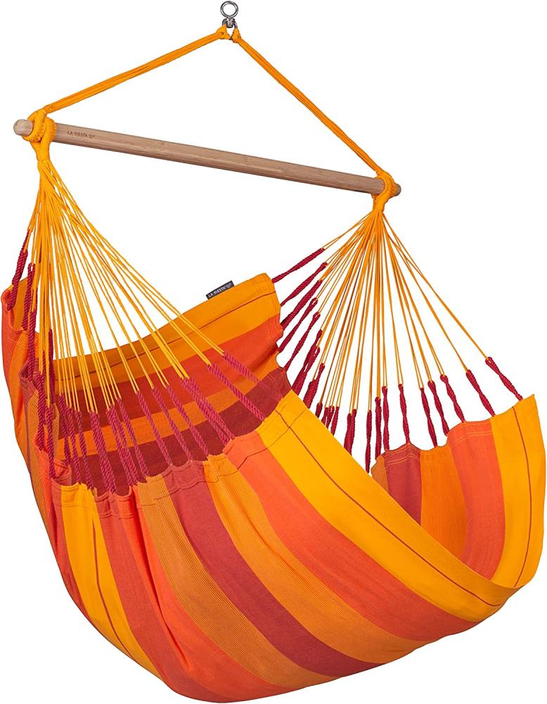 La Siesta Hängesessel HABANA Comfort volcano orange Lounger aus Bio-Baumwolle Hängematte Hängestuhl Bild 1