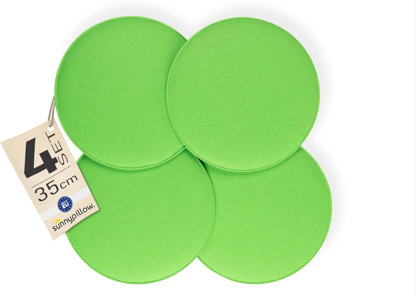 sunnypillow Stuhlkissen 4er Set Stuhlkissen aus Filz rund Ø 36cm Bild 1