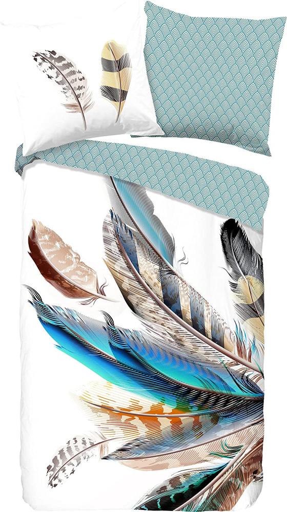 good morning Renforcé Bettwäsche 2 teilig Bettbezug 155 x 220 cm Kopfkissenbezug 80 x 80 cm Feather 30075. 99. 12 Multi Bild 1