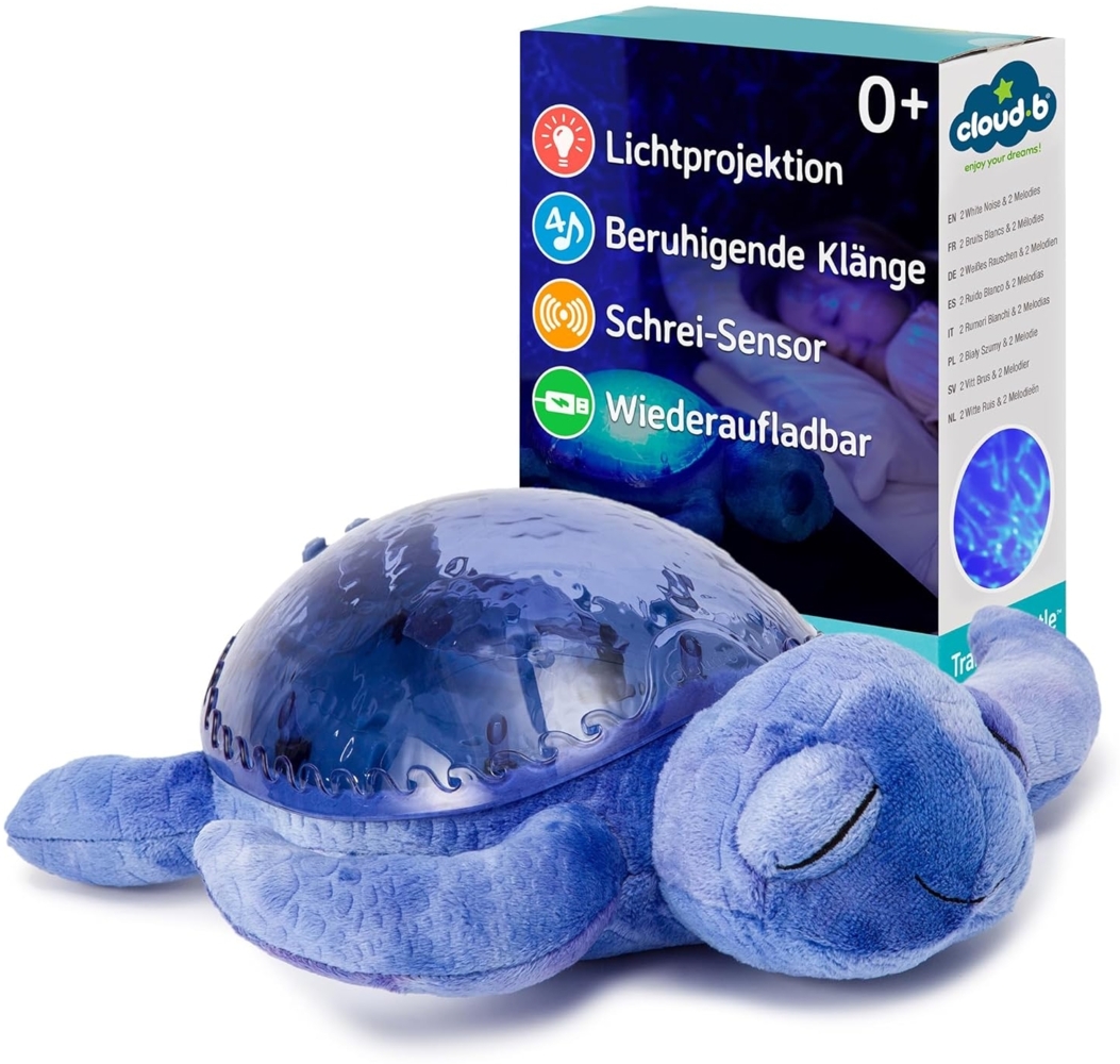 Cloud B Tranquil Turtl Ozean USB-C aufladbar Nachtlicht Projektor Sound Bild 1