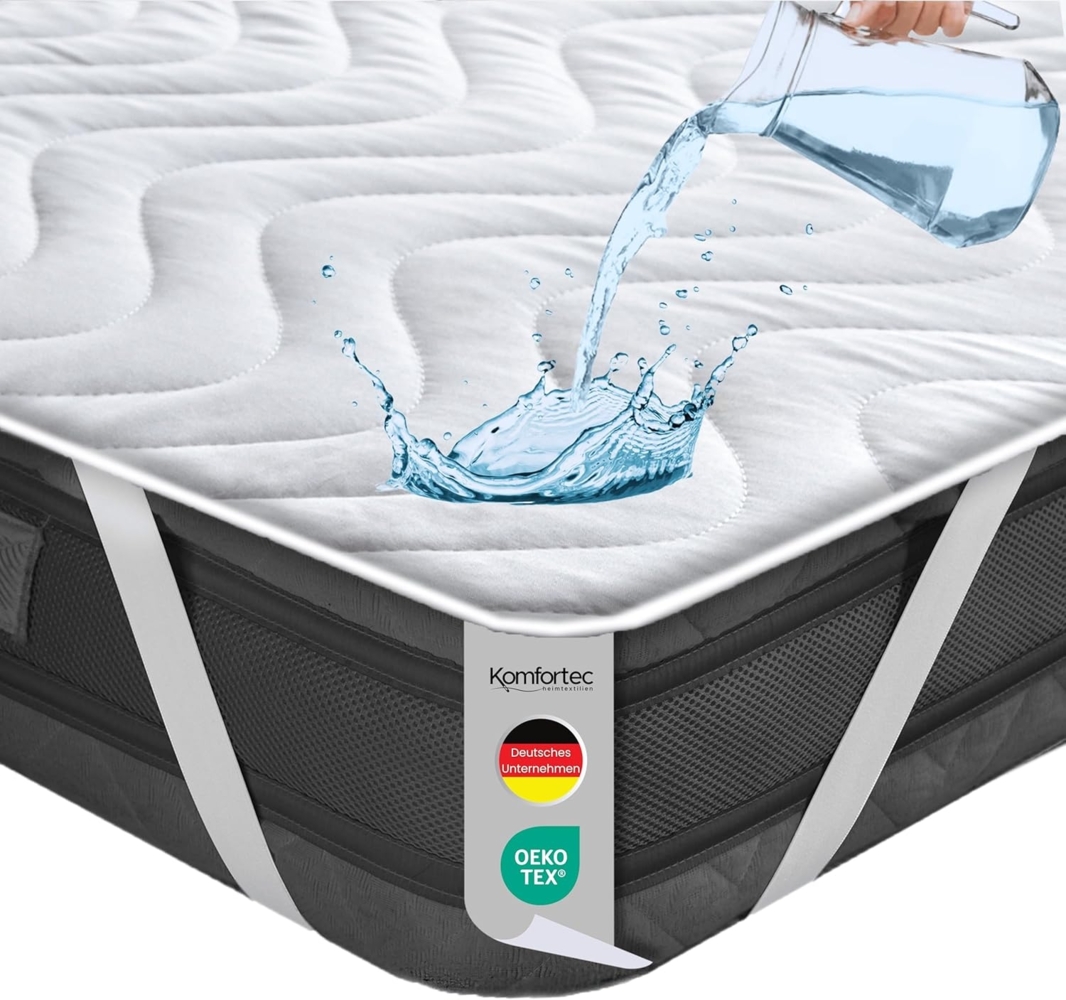 Matratzenschoner 100 g/m², 90x200, 120x200, 140x200, 160x200, 180x200 oder 200x200 cm Komfortec, 1 oder 2 Stück Wasserdichter Matratzenauflage Bild 1