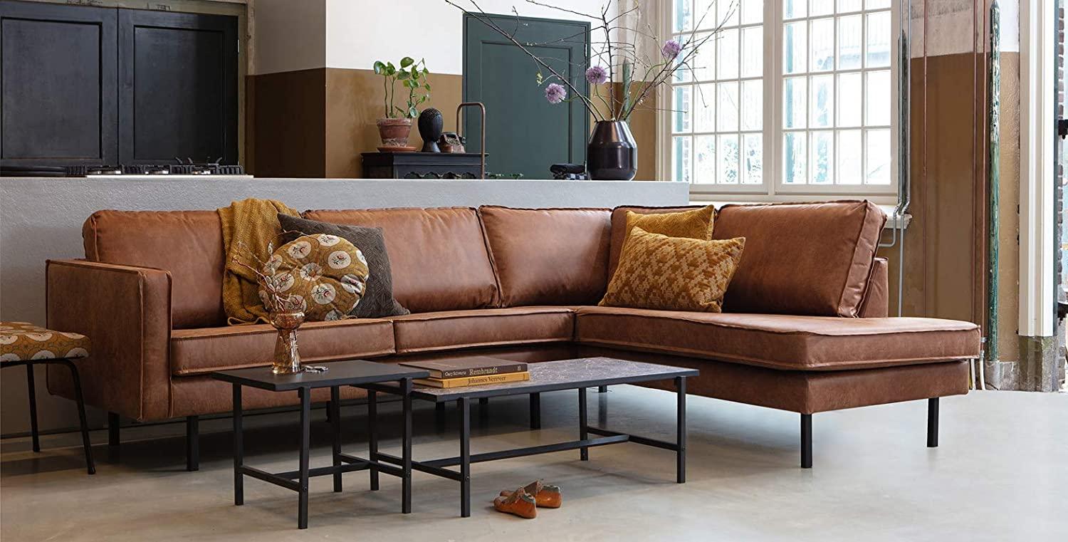 Rodeo Ecksofa Lederoptik, rechts Cognac Bild 1