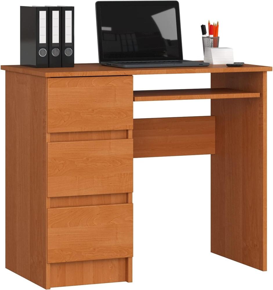 Schreibtisch A-6 mit Tastaturablage und 3 Schubladen Links- oder rechtsseitig, B90 x H77 x T50 cm, 30 kg Bild 1