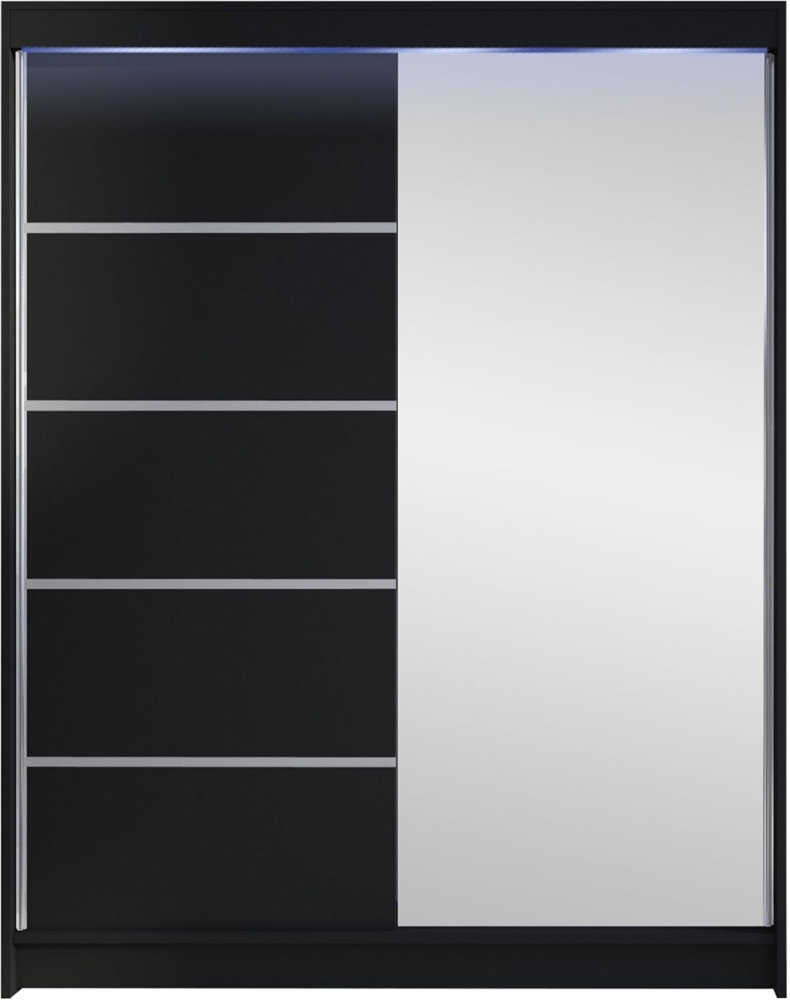 Kleiderschrank Metropolis III, mit RGB LED Beleuchtung, Farbe: Schwarz Bild 1