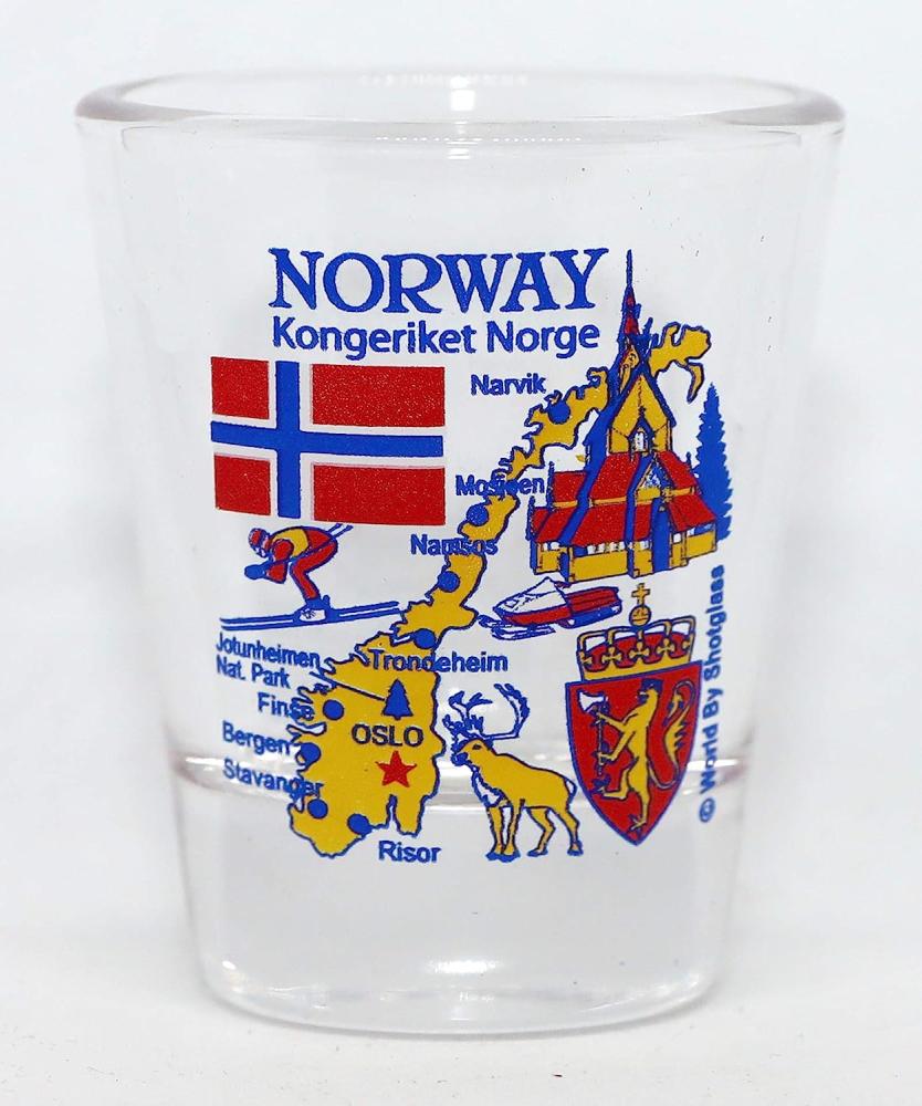 Norway Landmarks and Icons Collage Shot Glass by World By Shotglass Bild 1