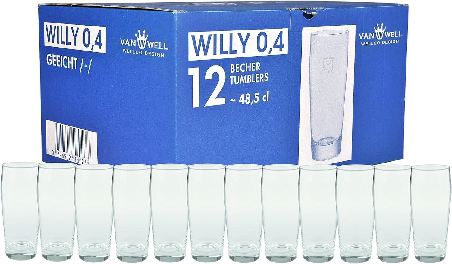 12er Set Bierglas Willibecher 0,4l geeicht Biergläser Tumbler perfekt geeignet für Gastronomie Bild 1