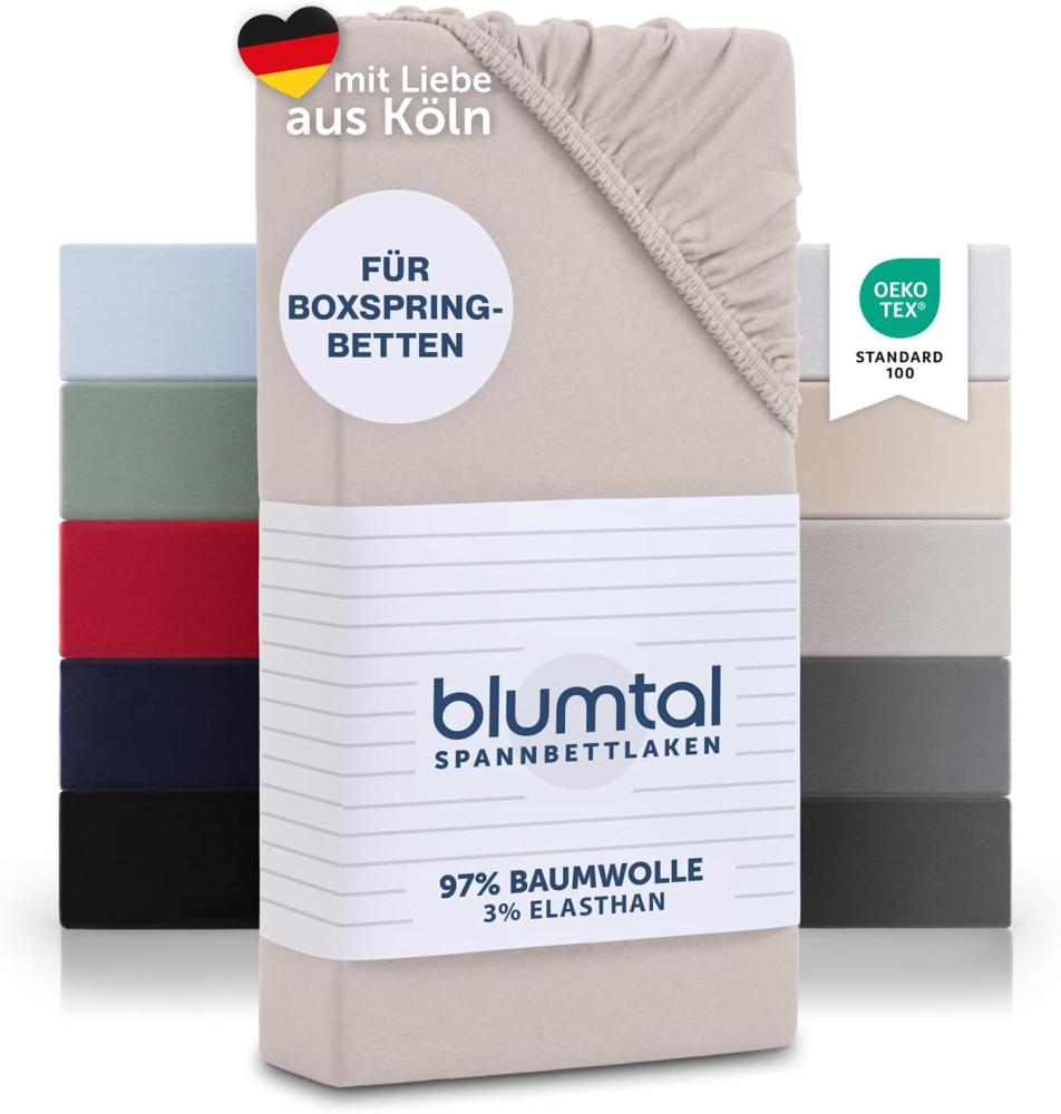 Blumtal Luxus Spannbettlaken 180x200cm Boxspringbett bis 40cm Höhe - Oeko-Tex Zertifizierte Baumwoll Bettlaken 180x200 Boxspringbett - Spannbettlaken 180x200cm Baumwolle - Ivory Bild 1