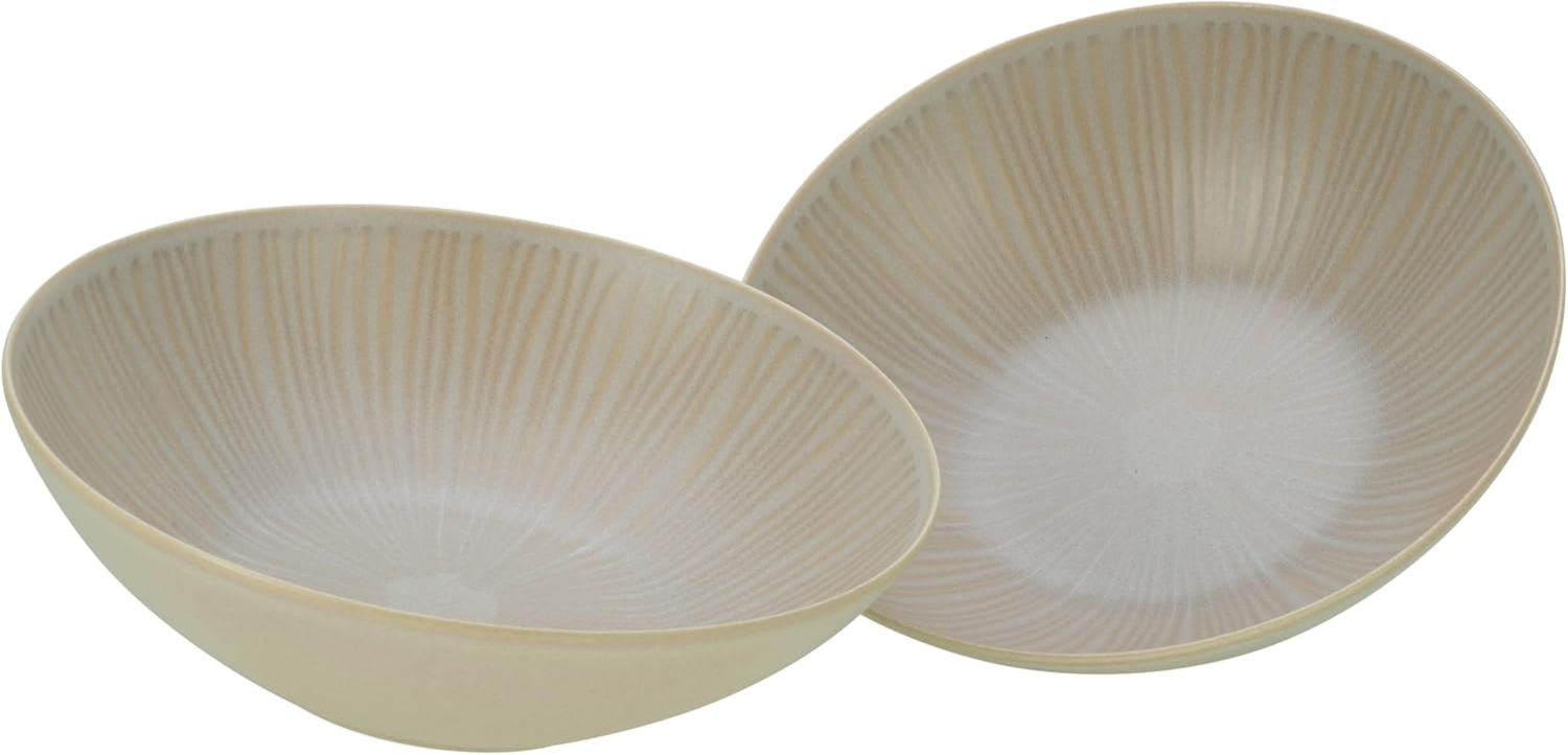 CreaTable 33046 Vesuvio Salatschüssel Set, sand, 2-teilig (1 Set) Bild 1