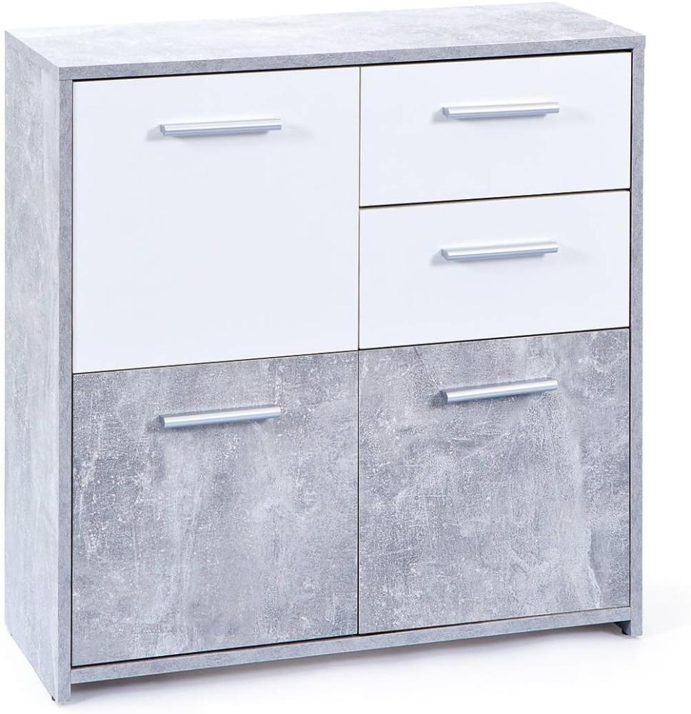 'Nicar' Sideboard Beton Dekor/ Weiß Bild 1