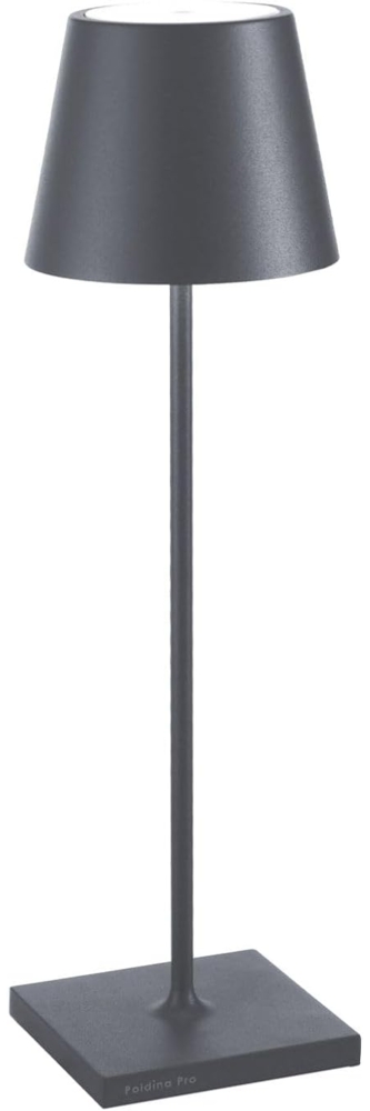 Zafferano Poldina Pro Dimmbare LED-Tischlampe aus Aluminium dunkel grau Bild 1