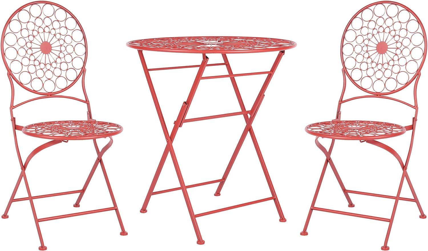 Bistro Set SCARIO Metall Rot Bild 1