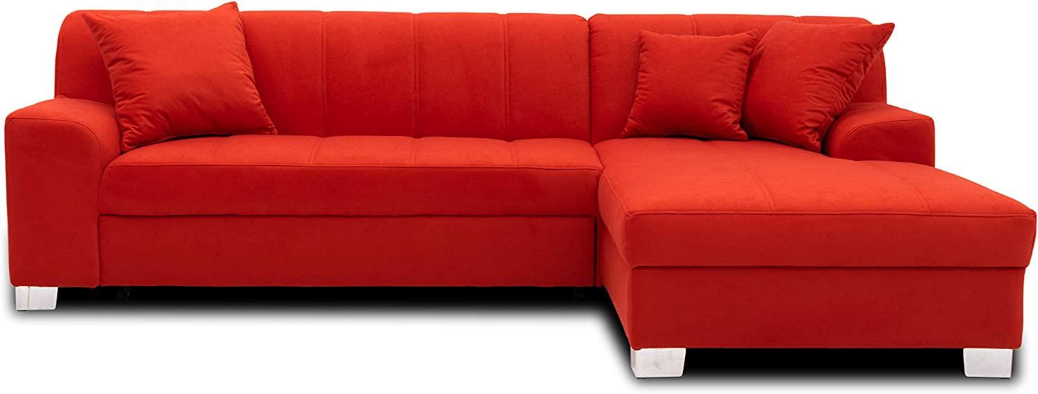 DOMO. collection Capri Ecksofa | Eckcouch in L-Form, Polsterecke Sofa Garnitur, rot, 239x152x75 cm Bild 1