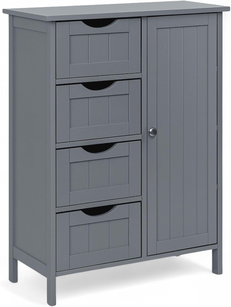 osoltus Badezimmerschrank Beistellschrank Hampton 55 x 30 x 82 cm grau Bild 1
