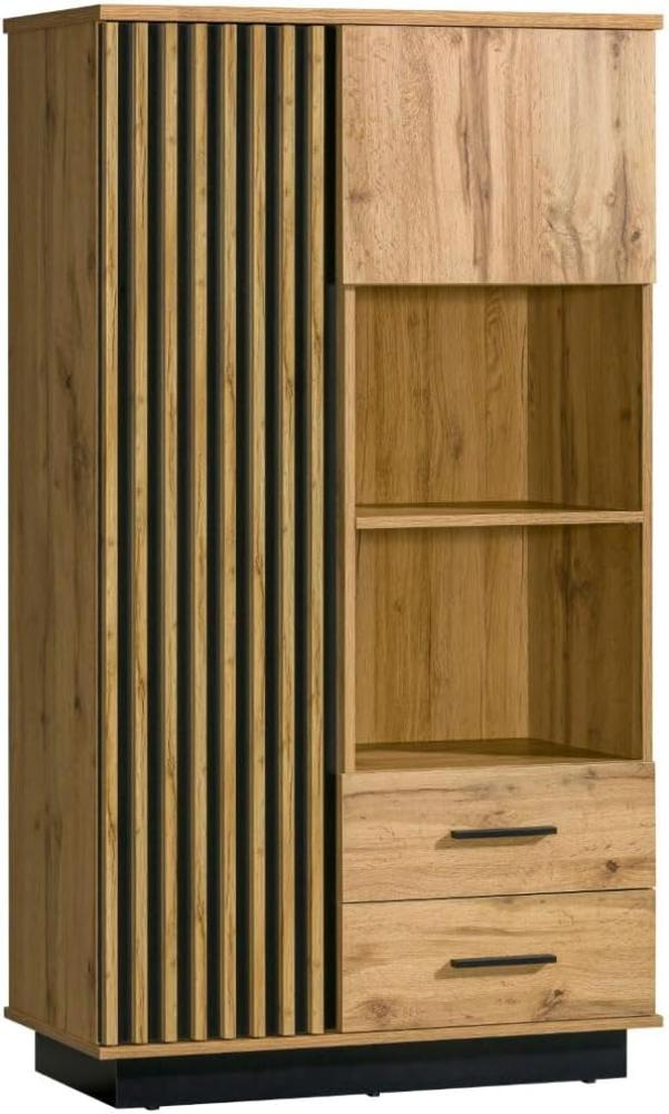 Highboard Kommode Lamia 90cm Wotan Eiche schwarz 2-türig Bild 1