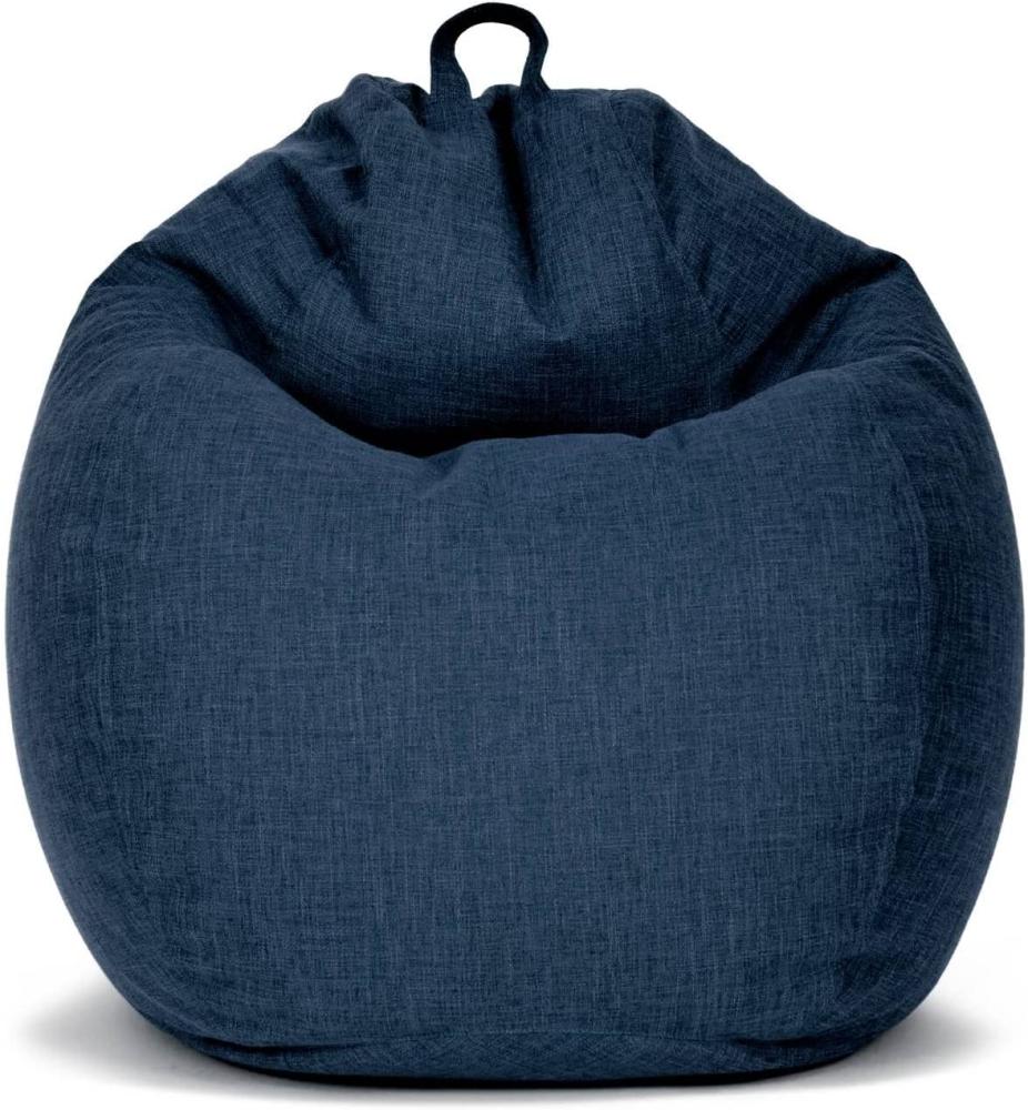 Green Bean© Indoor XXL Sitzsack "Home Linen" mit 300 Liter mit EPS-Perlen Füllung - - Bodenkissen Liegekissen Sitzkissen Dunkelblau Navy Bild 1