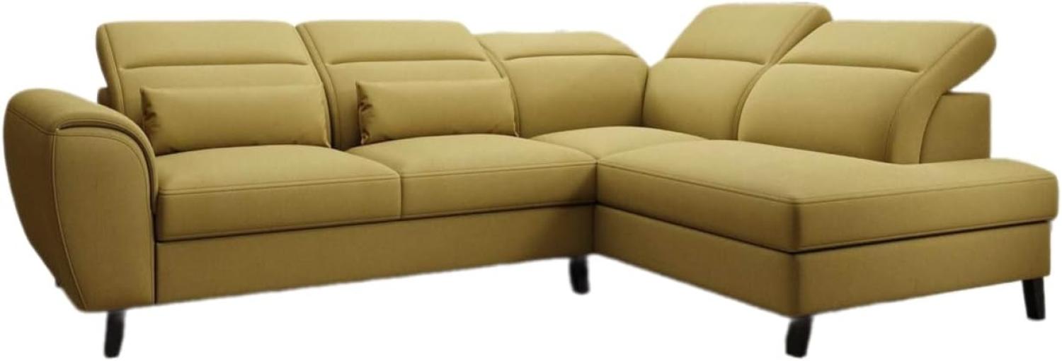 Designer Sofa Nobile mit verstellbarer Rückenlehne Stoff Senf Rechts Bild 1