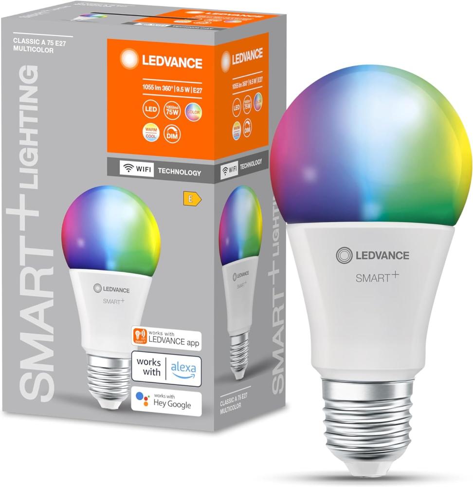 LEDVANCE SMART+ WiFi Classic Mehrfarbig 230V RGBW FR E27 EINZELPACK Bild 1