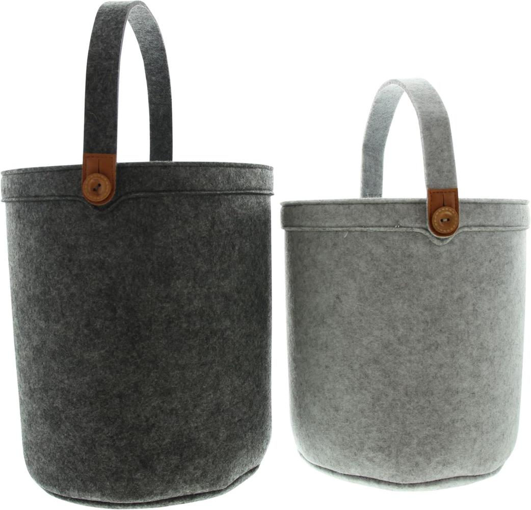 Filzkorb "Grey", 2er Set Aufbewahrungskorb Aufbewahrungsbox einkaufskorb Bild 1