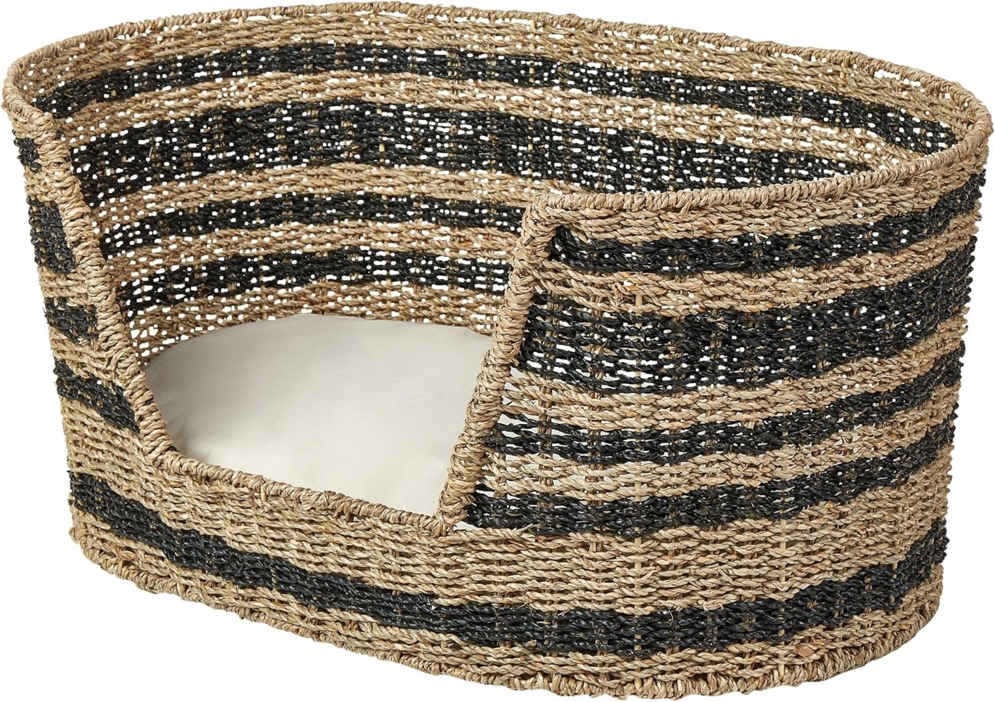 Tierbett DURBAN Seegras Heller Holzfarbton-Schwarz Bild 1