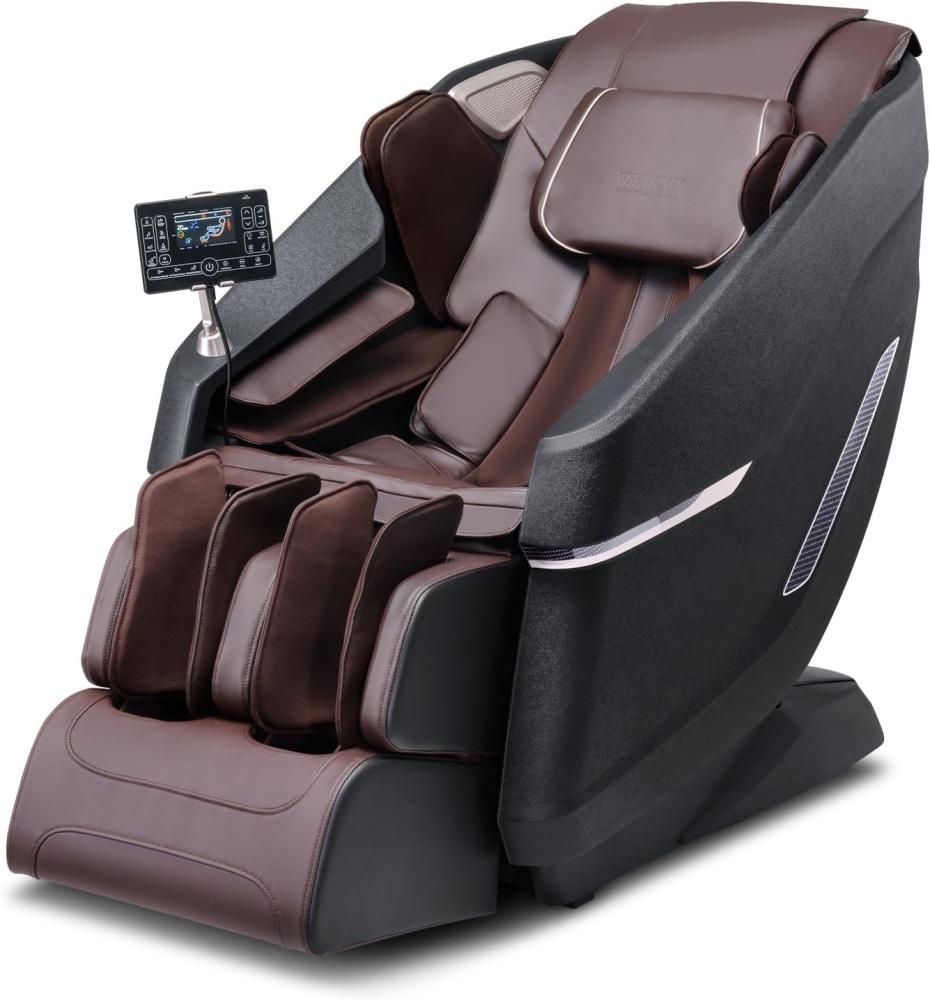 VEVOR Massagesessel mit Flexibler SL-Schiene, 3D-Ganzkörper-Shiatsu-Massagegerät, Schwerelosigkeit, 10 bis 18 Automatikmodi, Heizung, Bluetooth-Lautsprecher, Luftkissen und Touchscreen 160 kg Bild 1