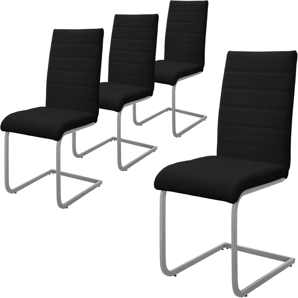 ML-DESIGN Stuhl Esszimmerstühle Schwingstühle mit Rückenlehne Design Küchenstühle (4 St), Polsterstuhl Freischwinger 4er Set Küchenstuhl bis 120kg Kunstleder Bild 1