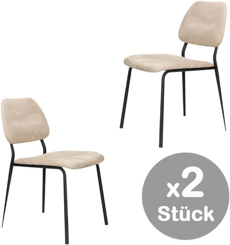 Stuhl Esszimmerstuhl Polsterstuhl DARBY von DutchBone in Beige Bild 1