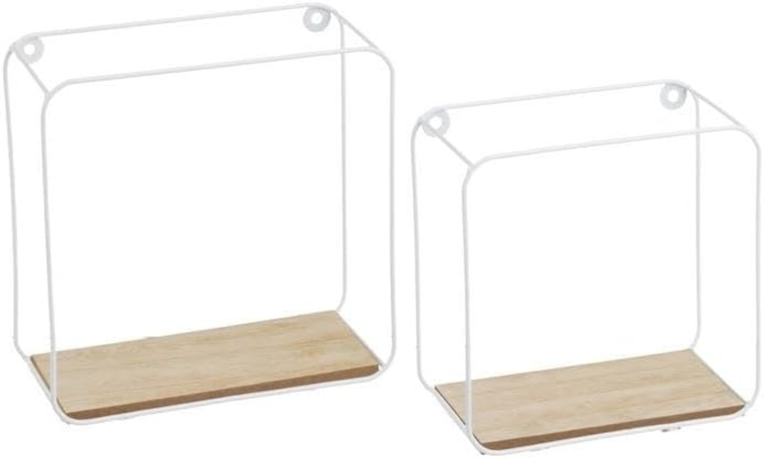 Set mit 2 Wandregalen aus Metall und MDF in Weiß Bild 1