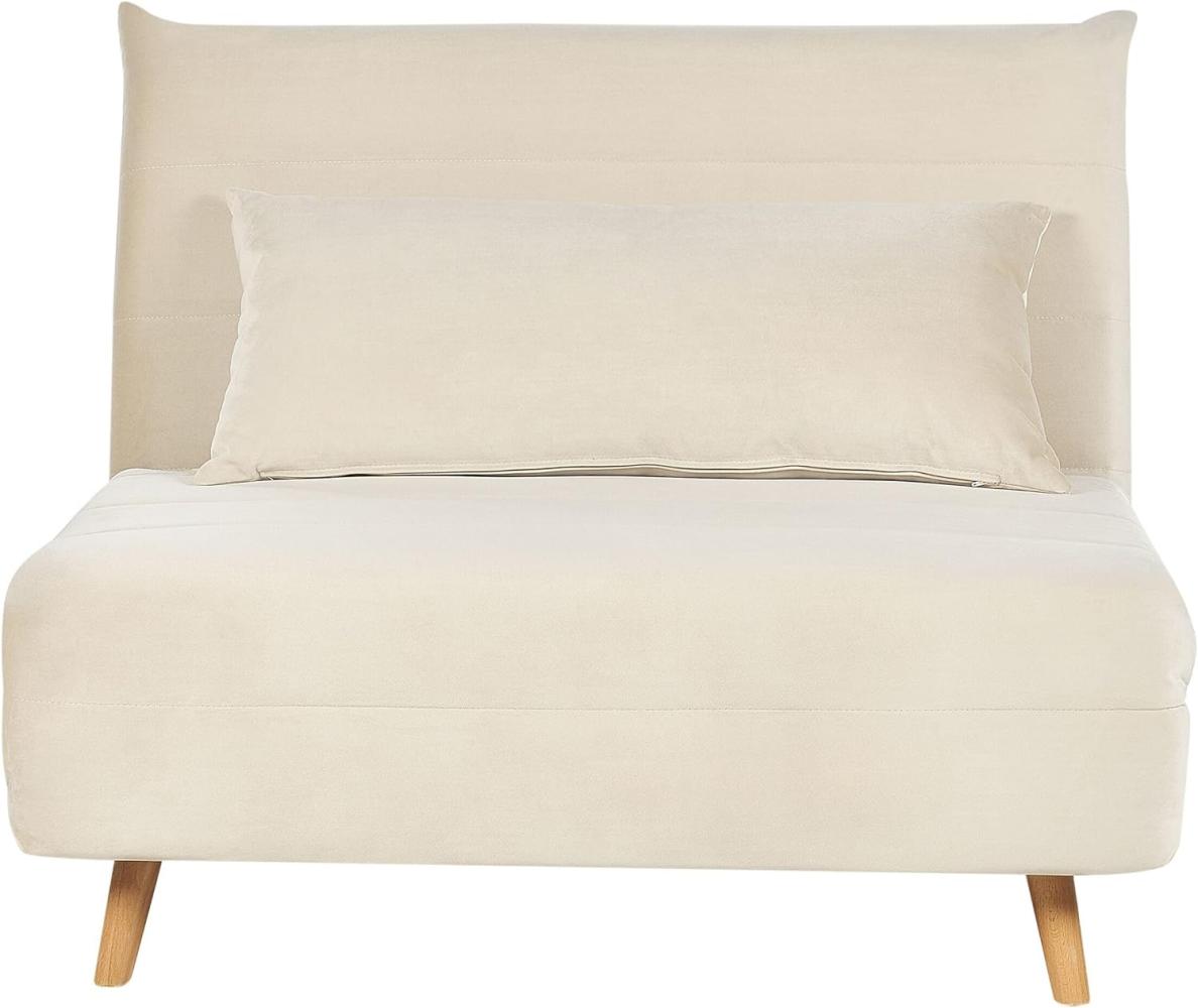 Schlafsofa SETTEN Creme Samtstoff Bild 1