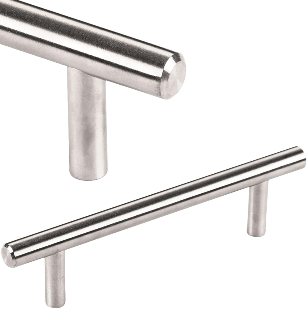 SO-TECH® Möbelgriff Stangengriff G14 echt Edelstahl massiv Ø 10 mm inkl. Schrauben, Bohrlochabstand (BA) 96 mm gebürstet Schrankgriff Bild 1