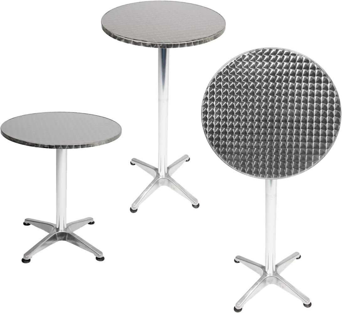 Bistrostehtisch rund Silber Ø60cm H70/110cm Höhenverstellbar Bild 1