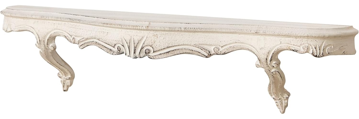 Biscottini Wandregal, Wandregal, Aufbewahrungsregale aus Holz antikweiß L 59,5 x T 13,5 x H 14,5 cm Made in Italy Bild 1