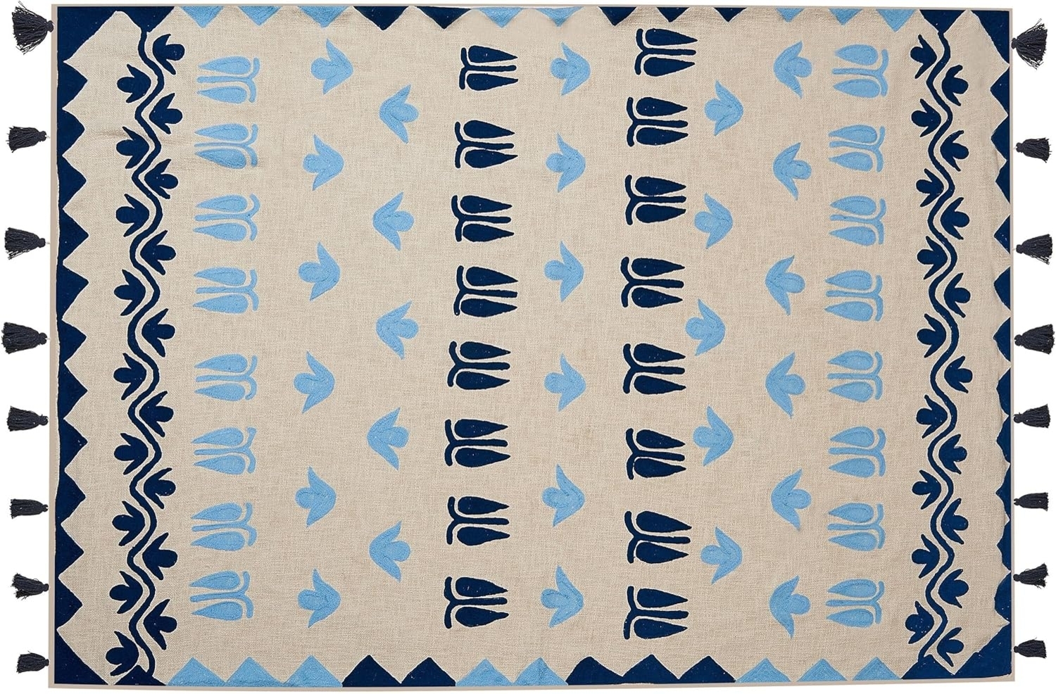 beliani 'BHIND' Kuscheldecke, Baumwolle beige, 130 x 180 cm Bild 1