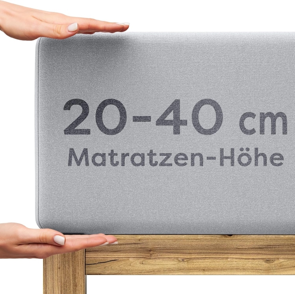 Wolkenfeld Spannbettlaken Boxspringbett Bettlaken - Spannbetttuch für Matratzen bis 40cm, Jersey, Gummizug: rundum, (1 Stück), Elastisch & Rutschfest: 90x200, 140x200, 160x200, 180x200 & Übergrößen Bild 1