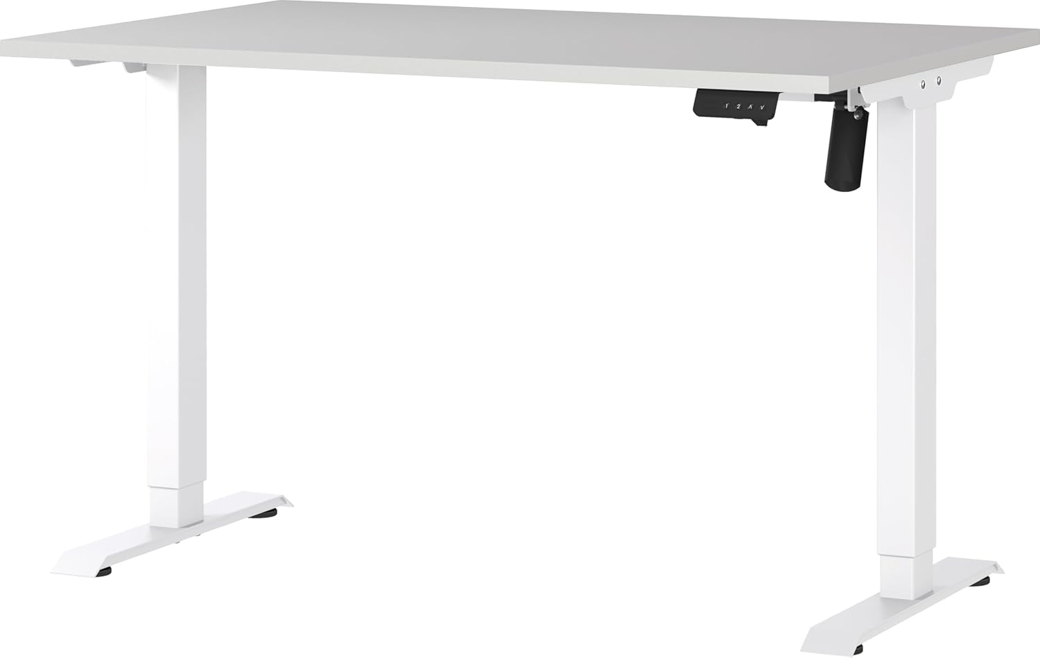 Germania Schreibtisch 8022-617, in Kaschmir/Weiß, elektr. höhenverstellbar, 120 x 119 x 80 cm (BxHxT) Bild 1