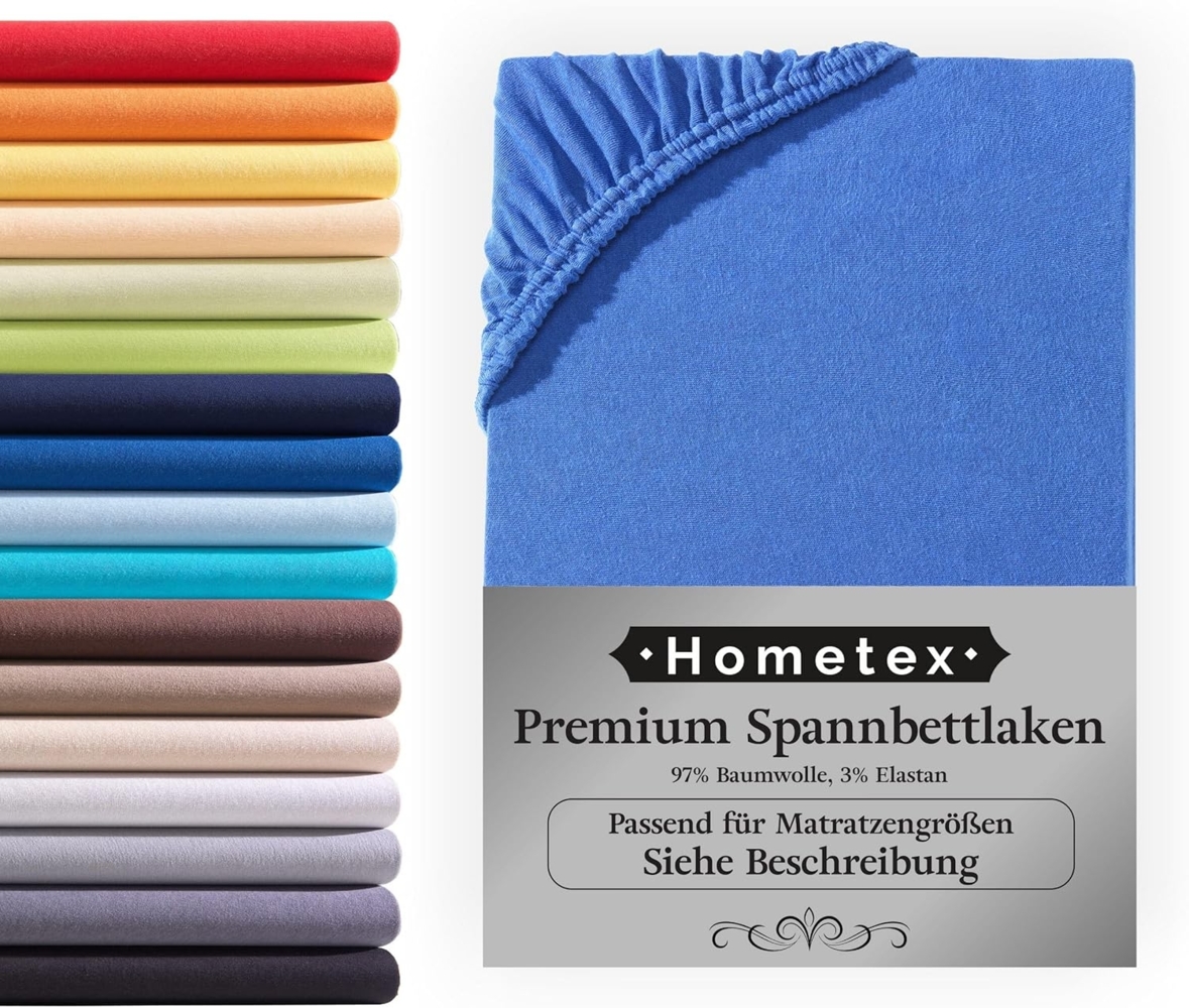 Hometex Premium Textiles Spannbettlaken Premium Boxspringbett Spannbetttuch ideal für Wasserbett und Matratzen, Jersey, Gummizug: Rundumgummizug, Spannbettlaken Premium Qualität 190 g/m², Gekämmte Baumwolle Bild 1