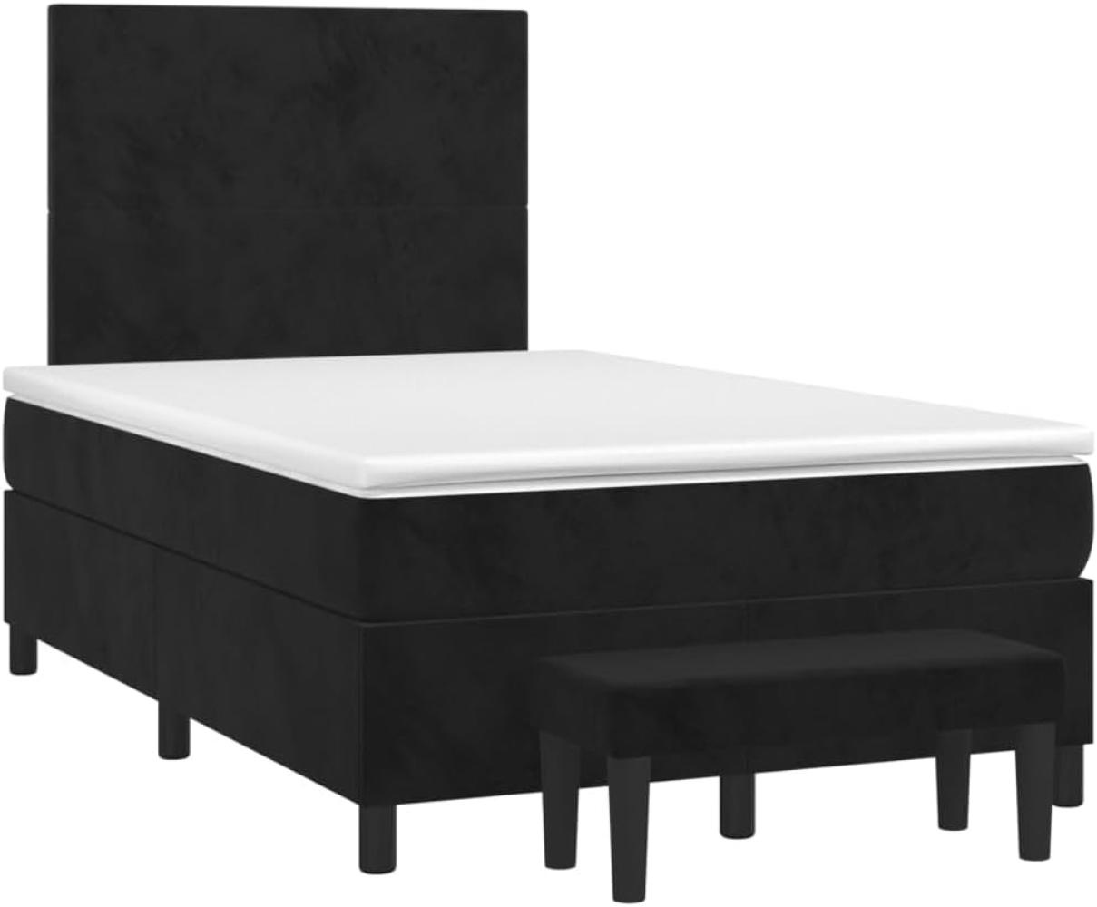 vidaXL Boxspringbett mit Matratze Schwarz 120x200 cm Samt 3137715 Bild 1