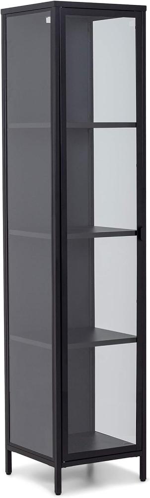 Homexperts 'CLASSIC' Einzelvitrine li, Metall - Stahl schwarz, B 40 x H 180 x T 40 cm Bild 1