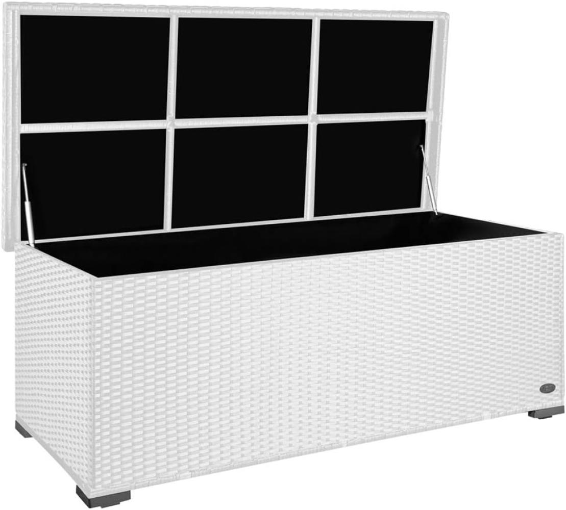 XL Kissenbox ca. 650L auch als Sitzbank nutzbar mit doppel Hubautomatik u. Innenverkleidung, Farbe Weiss Bild 1