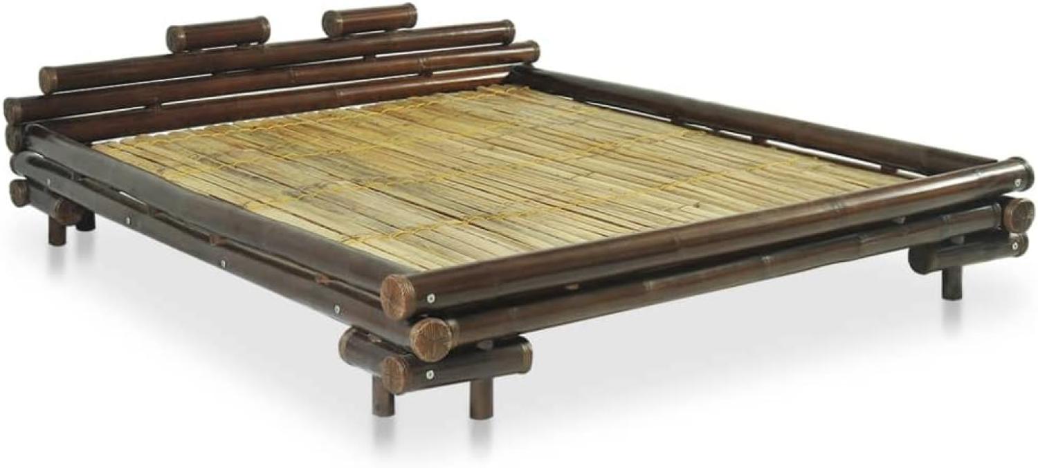 Bettgestell Dunkelbraun Bambus 180×200 cm Bild 1