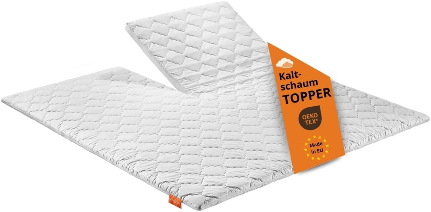 sleepling, Topper aus Kaltschaum, orthopädische Matratzenauflage, 6 cm hoch, Kaltschaum, mit 2-tlg. Kopfteil, Matratzentopper, Boxspringmatratzen und Boxspringbett geeignet Bild 1