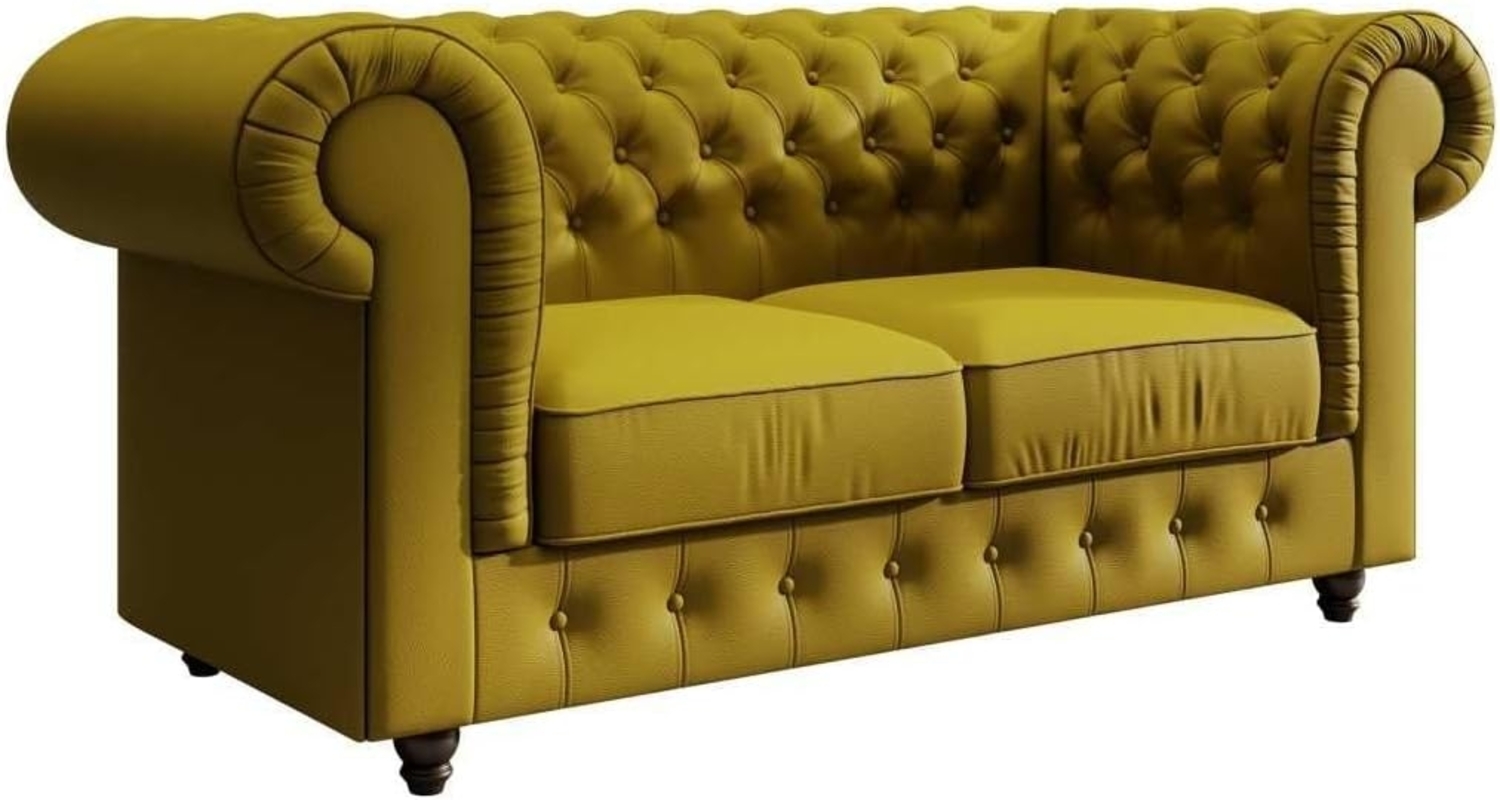 Chesterfield Sofa Lorena (Kunstleder) Gelb Bild 1