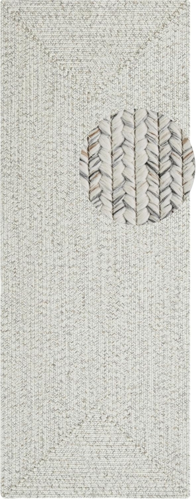 NORTHRUGS Trenzado In- & Outdoor Teppich Wetterfest – Pflegeleicht Handmade-Look für Innen und Außen Gewebter Outdoorteppich Läufer für Balkon, Terrasse, Wohnzimmer, Garten – Leicht Melange, 80x200 Bild 1